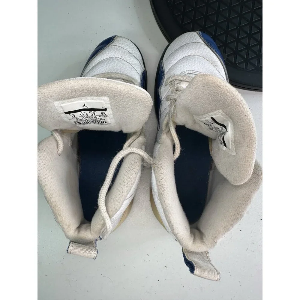 Nike Boys Air Jordan 12 151186-113 White Basketball Shoes Sneakers Size 1Y